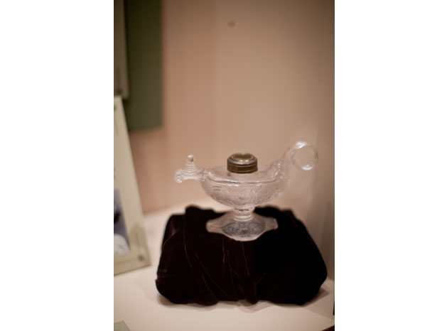 Glass Delta Zeta Lamp in Cabinet